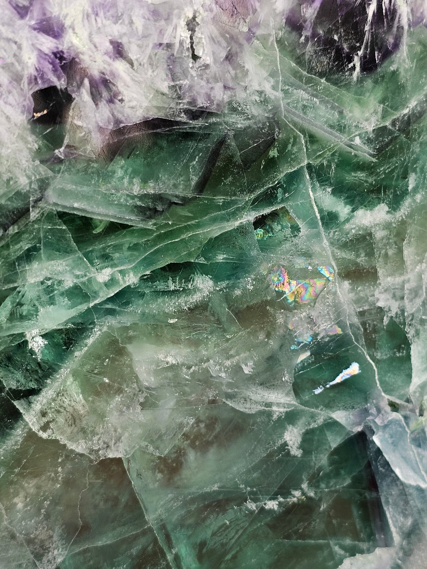 Tranche de Fluorite snowflake (ou feather) F10