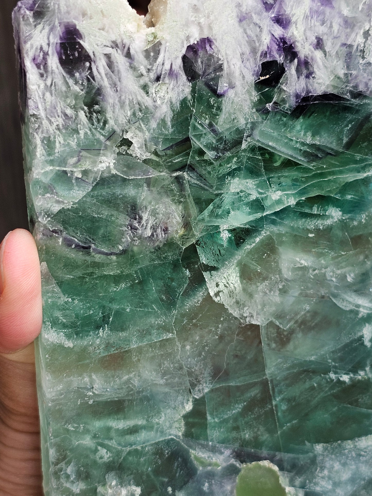 Tranche de Fluorite snowflake (ou feather) F10