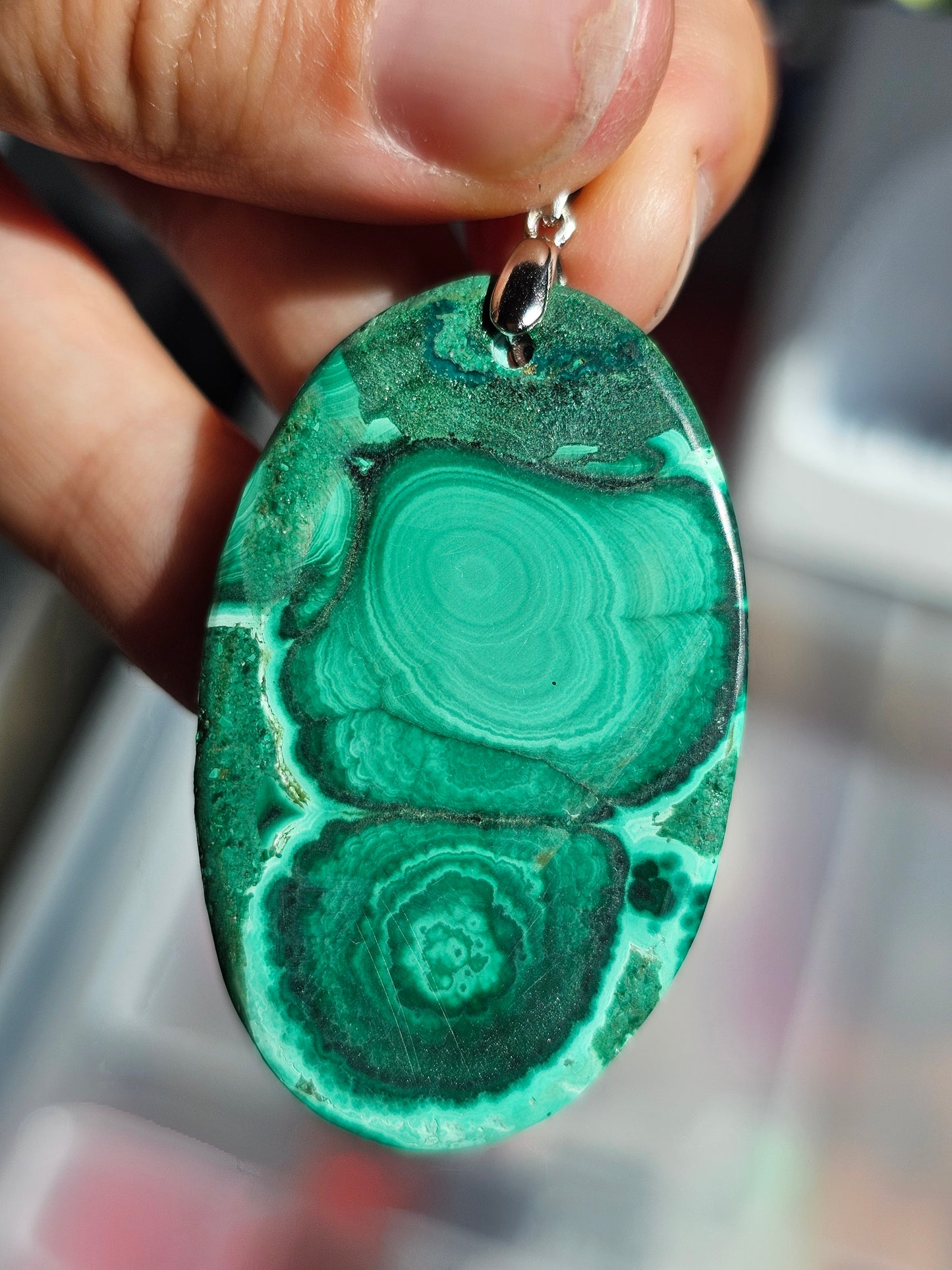 Pendentif en Malachite M1