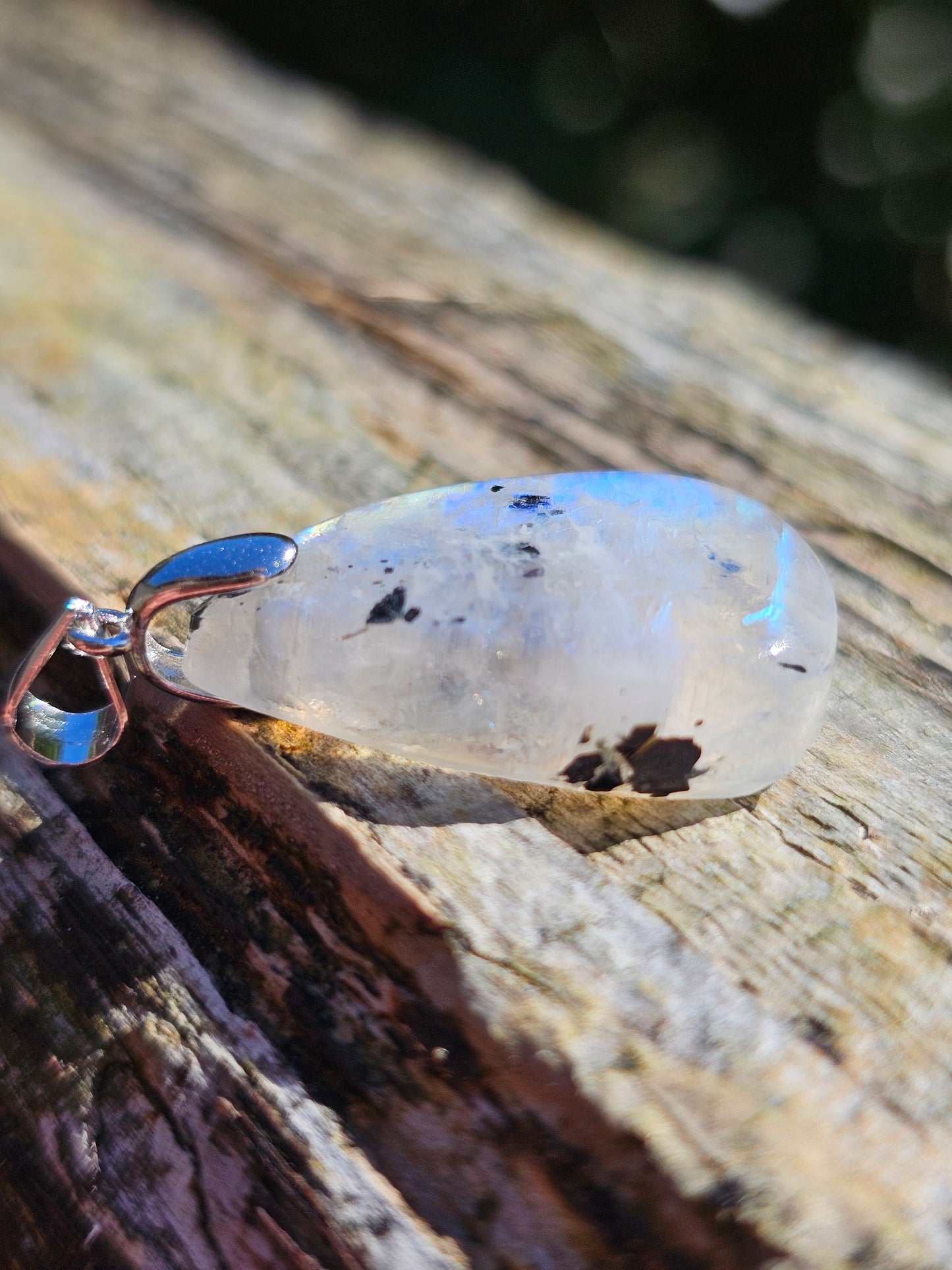 Pendentif en Labradorite blanche L2