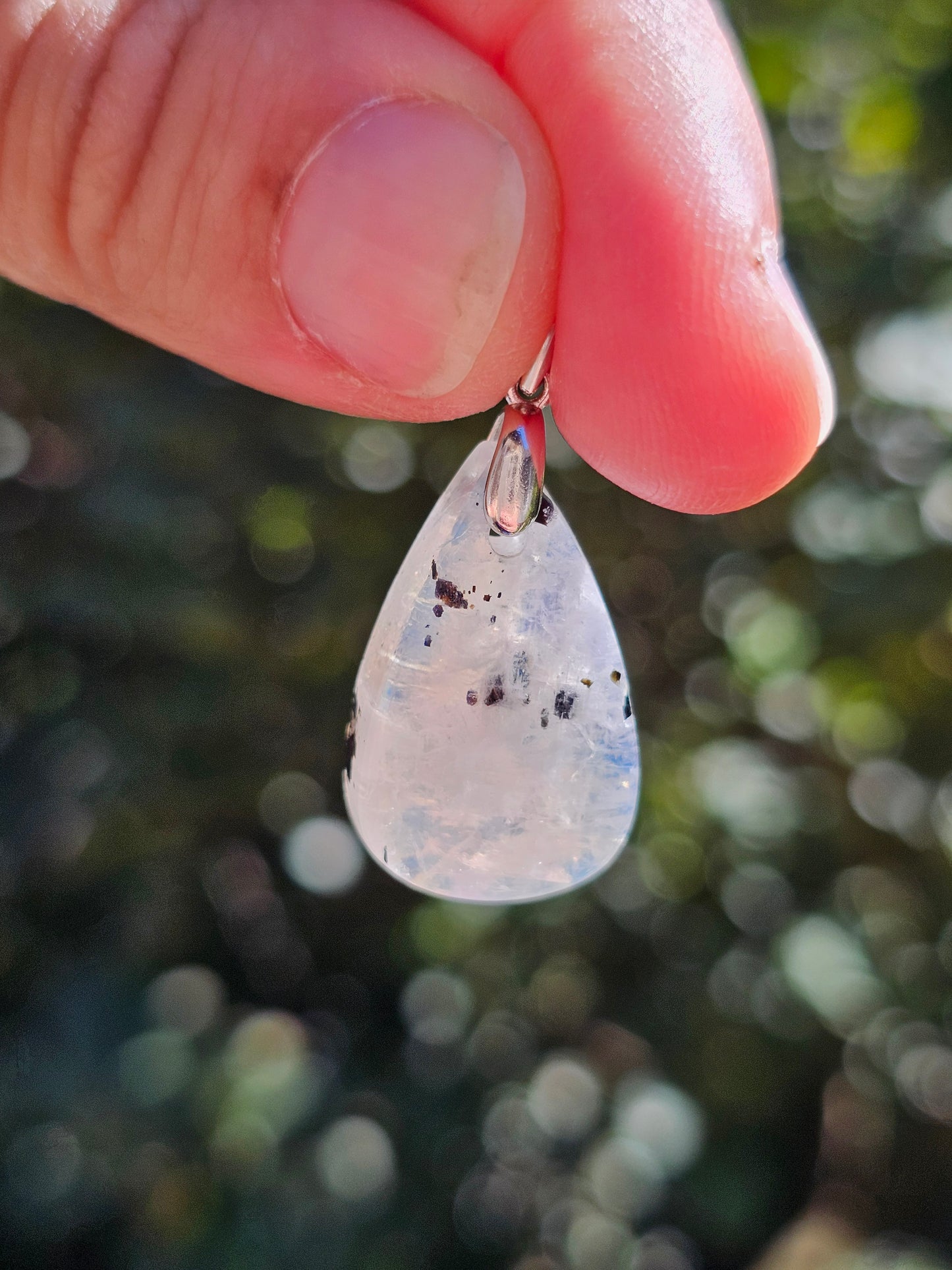 Pendentif en Labradorite blanche L2