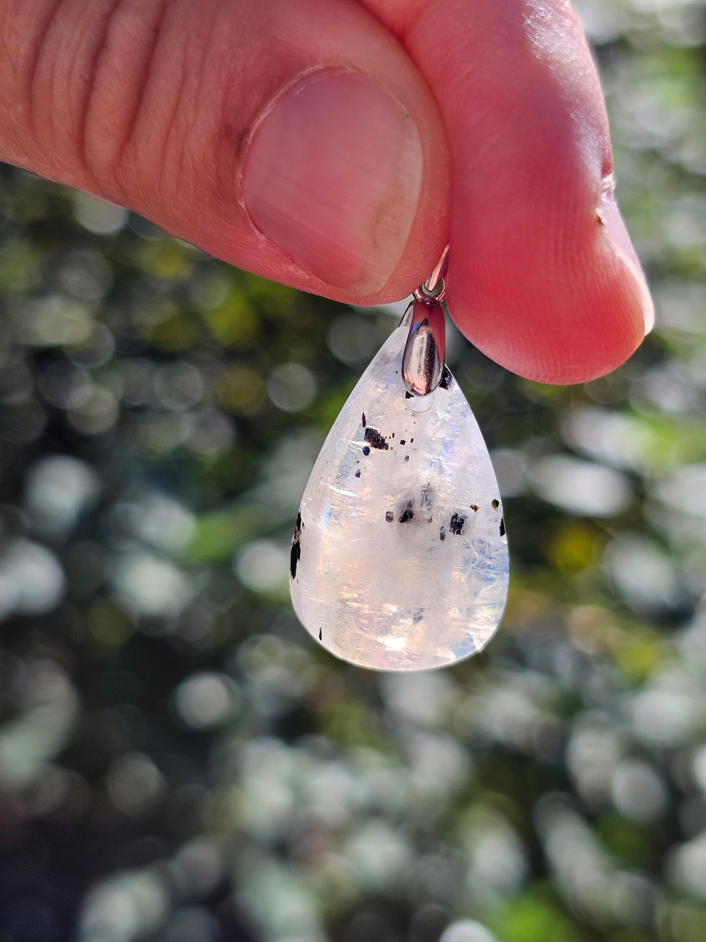 Pendentif en Labradorite blanche L2