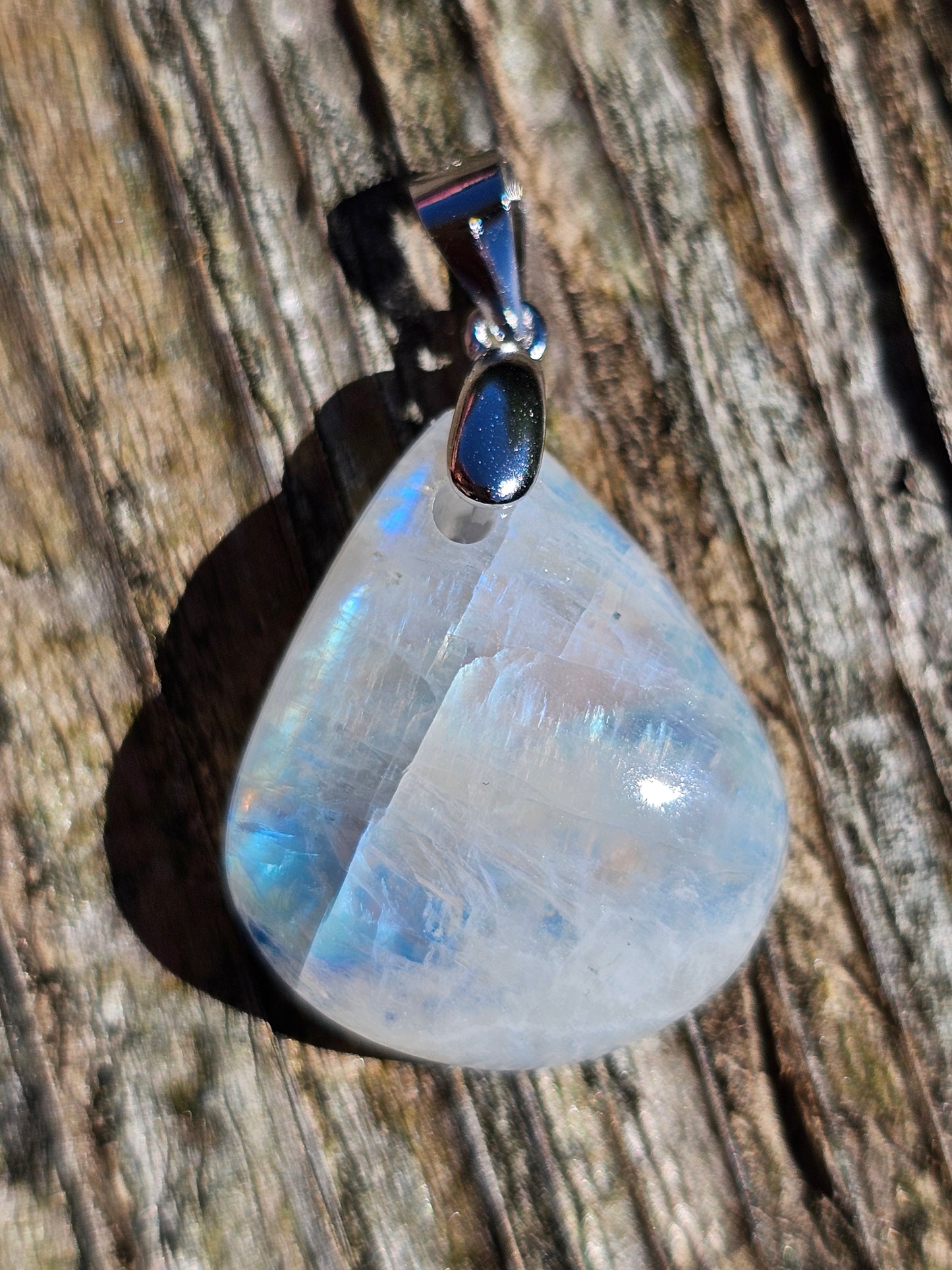 Pendentif en Labradorite blanche L4