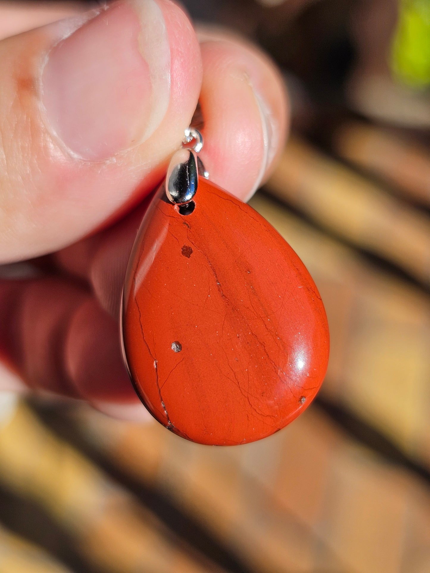 Pendentif en Jaspe rouge (à choisir)