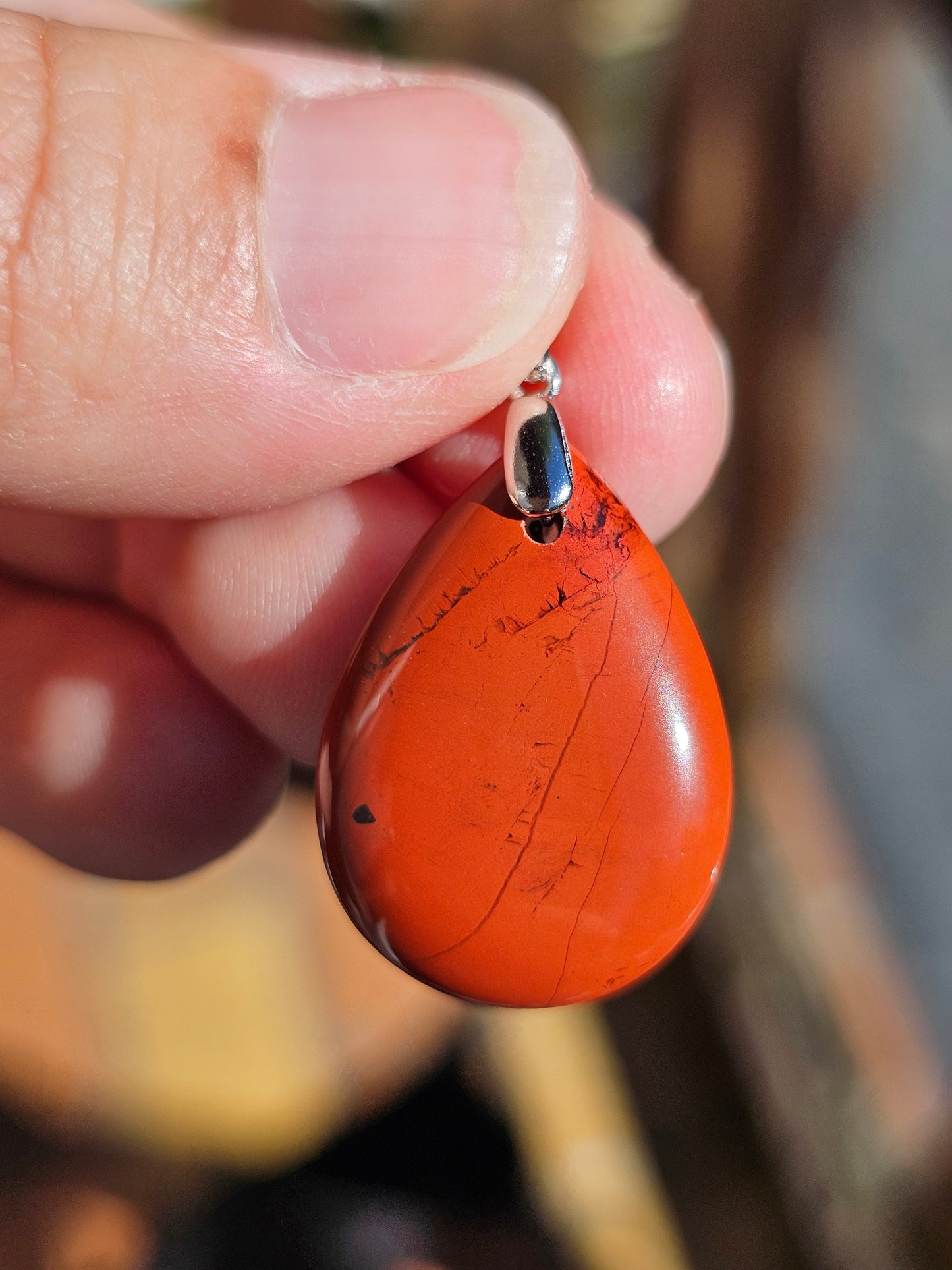 Pendentif en Jaspe rouge (à choisir)