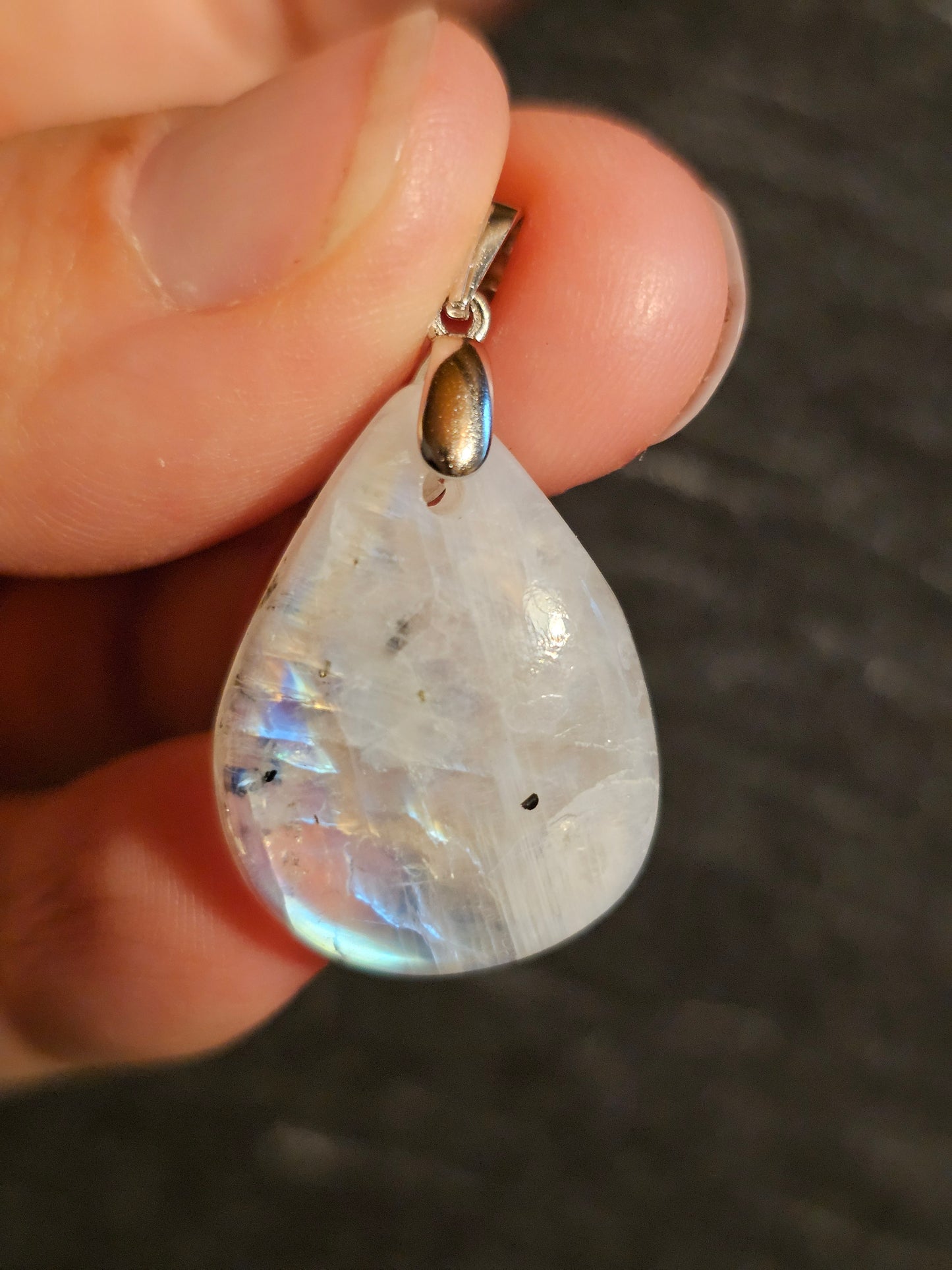 Pendentif en Labradorite blanche L3