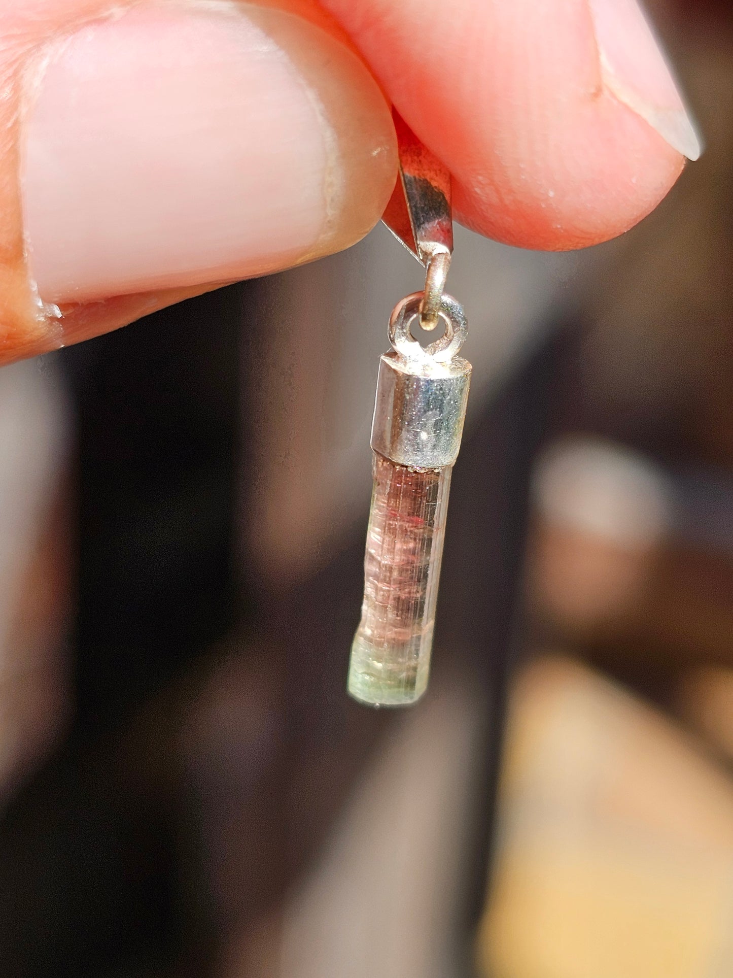 Pendentif en Tourmaline multicolore n°6