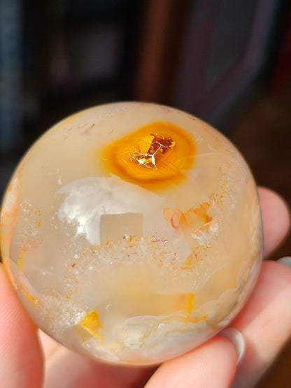 Sphère en Agate fleurs et cornaline n°3