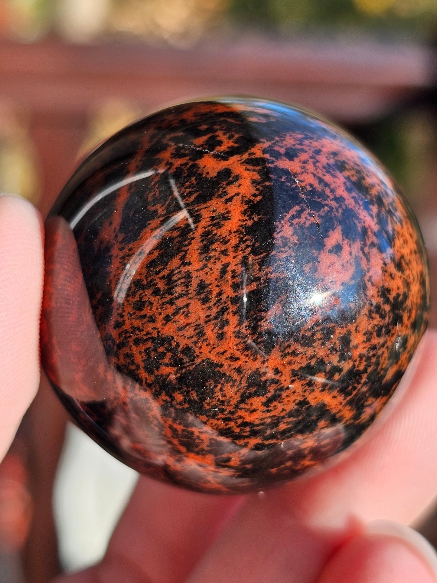 Sphère en Obsidienne acajou O3