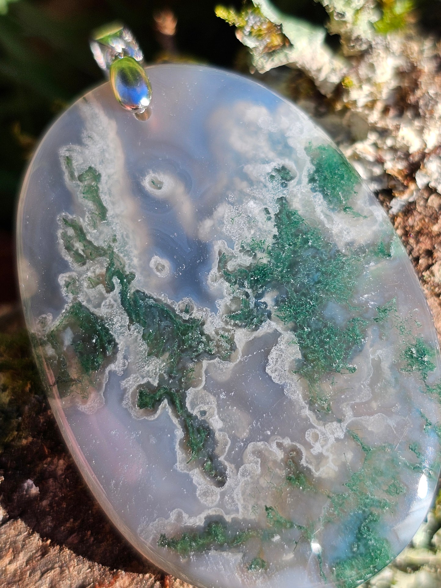 Pendentif en Agate mousse n°8