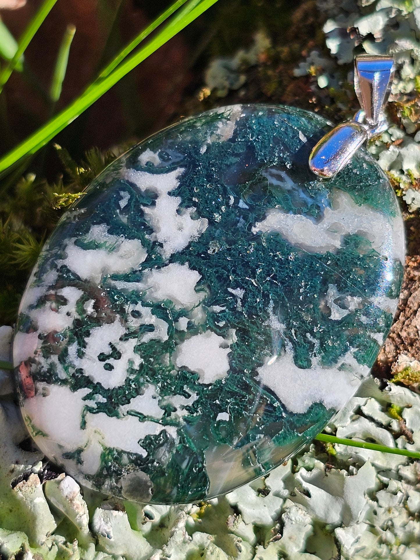 Pendentif en Agate mousse n°9