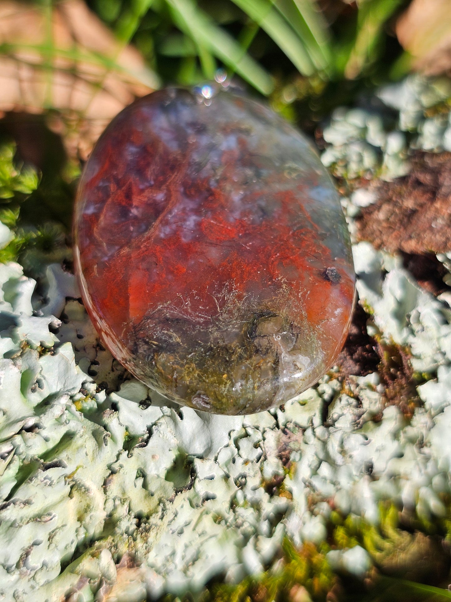 Pendentif en Agate mousse bicolore n°12