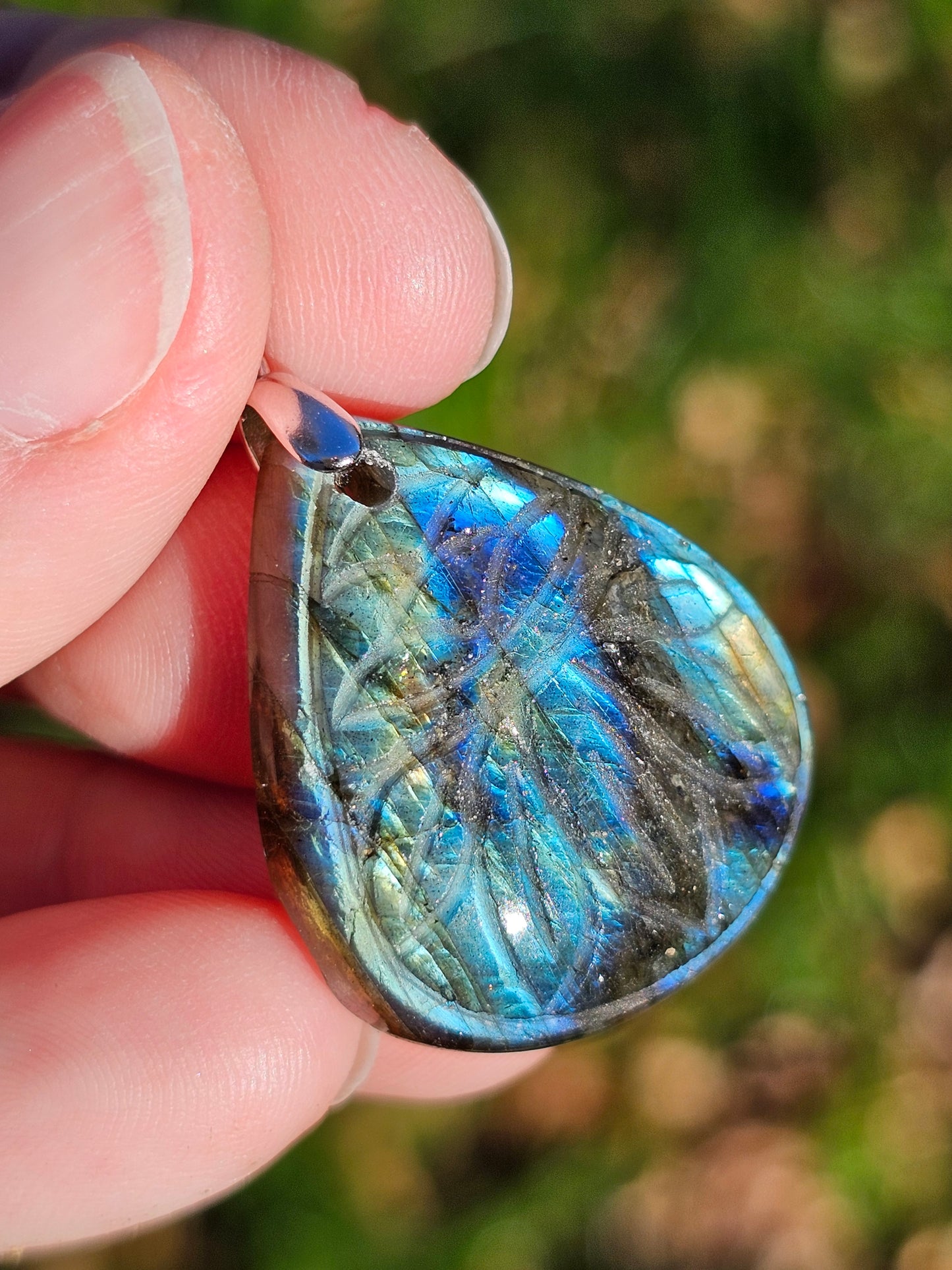 Pendentif Labradorite sculptée n°8