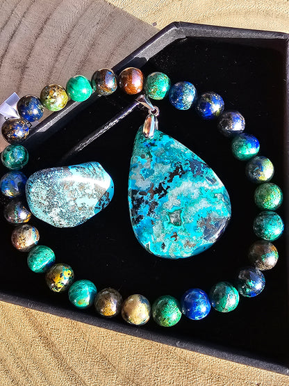 Coffret Chrysocolle et Shattuckite