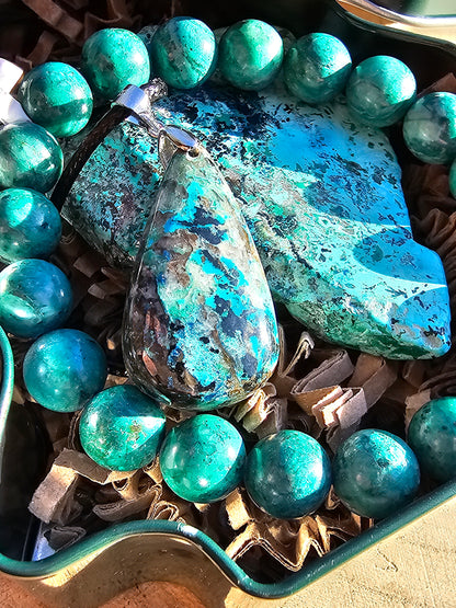 Coffret Chrysocolle et Shattuckite