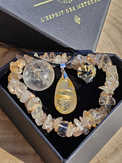 Coffret Quartz rutile d'exception