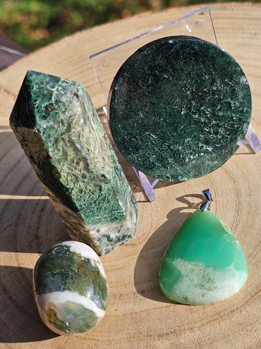 Coffret Agate mousse et Chrysoprase