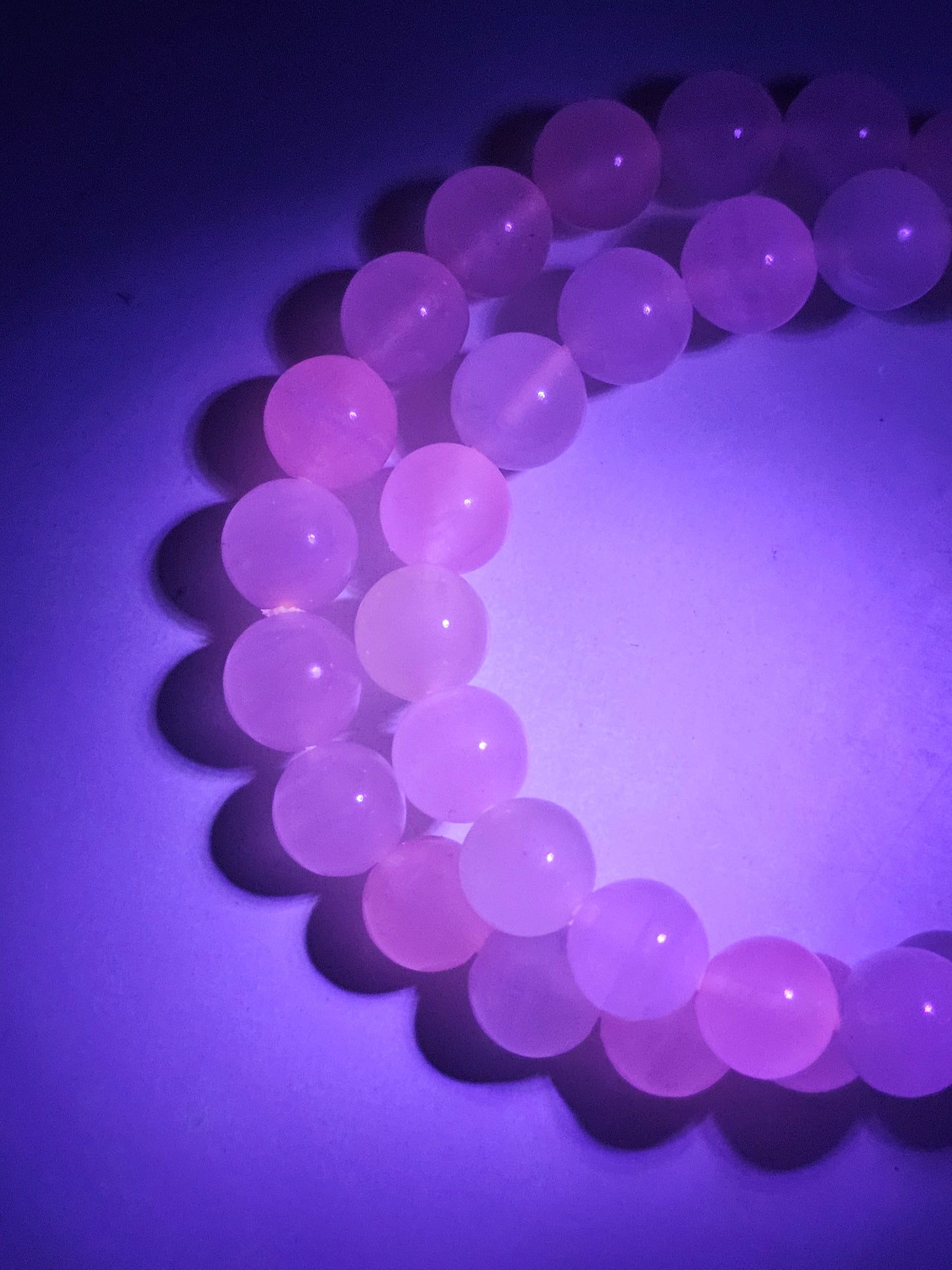 Bracelet Manganocalcite (réactif aux UV)