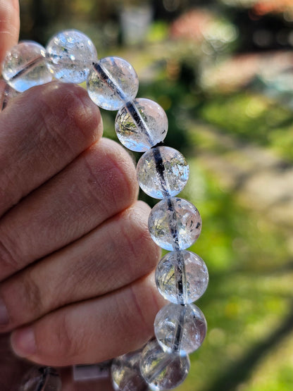 Bracelet Quartz Herkimer 12mm