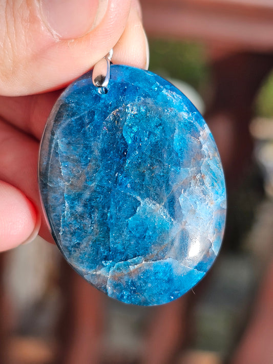 Pendentif en Apatite bleue B