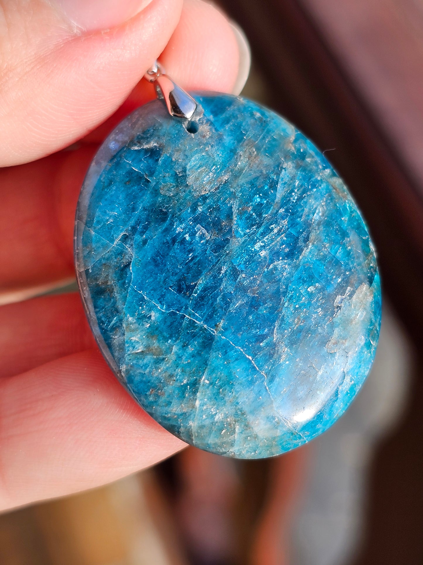 Pendentif en Apatite bleue C