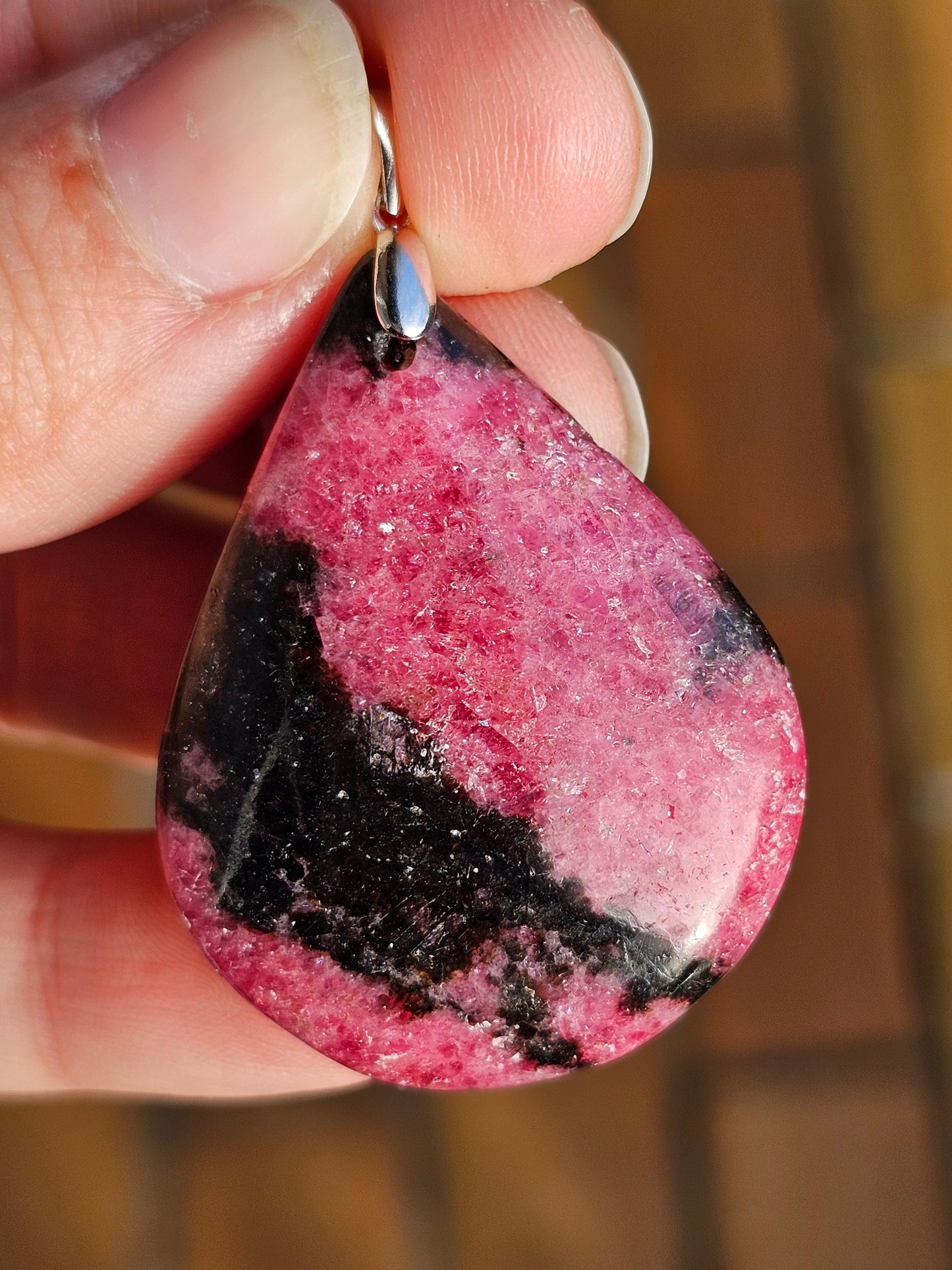 Pendentif en Rhodonite J