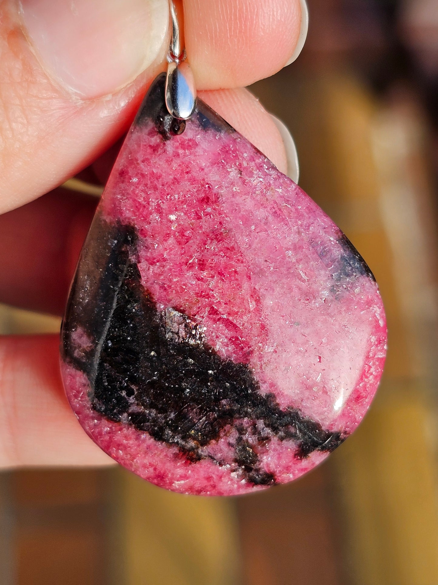 Pendentif en Rhodonite J