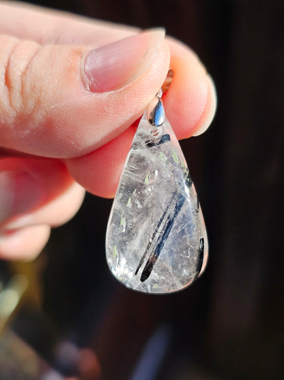 Pendentif Quartz tourmaline