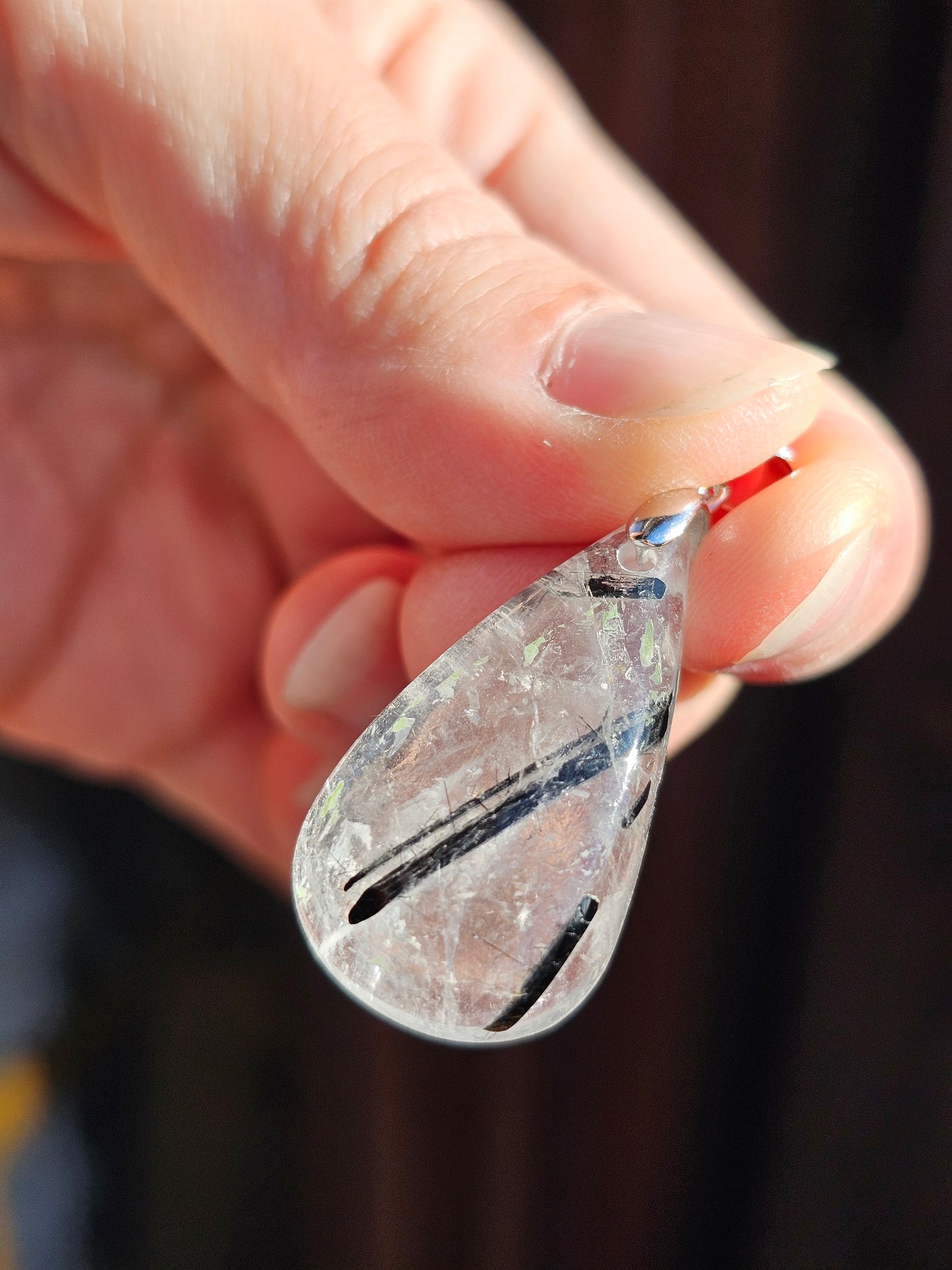 Pendentif Quartz tourmaline