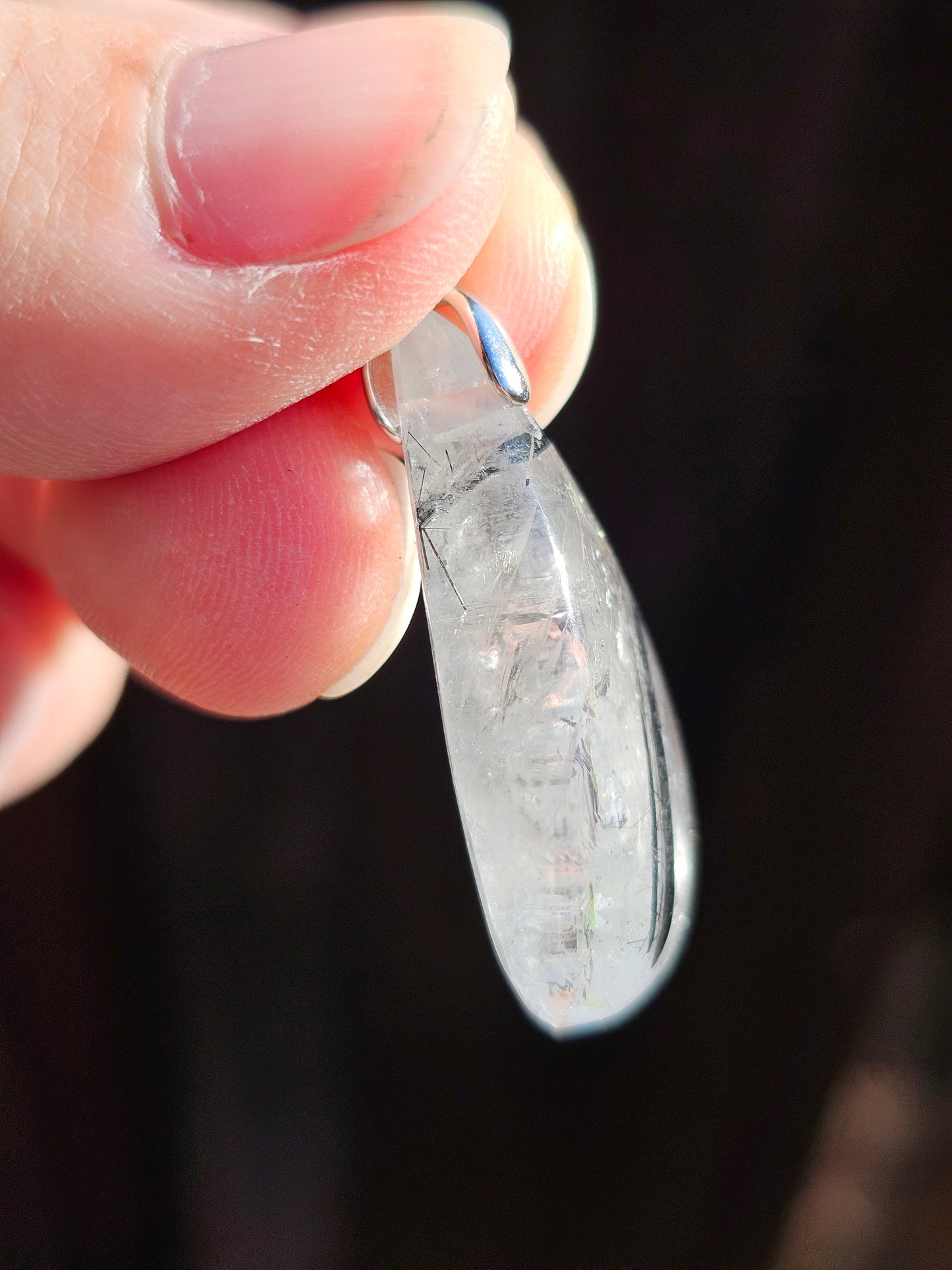 Pendentif Quartz tourmaline