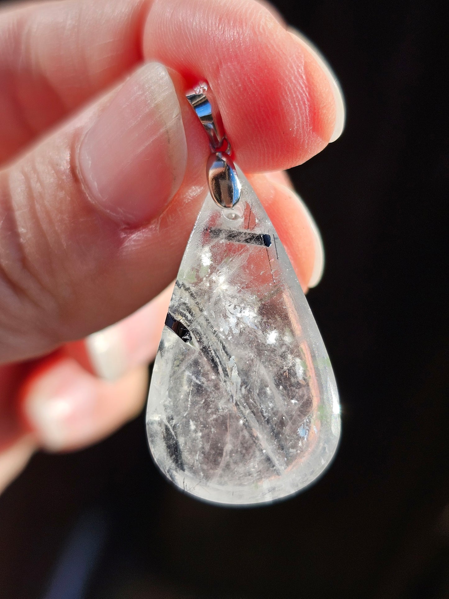 Pendentif Quartz tourmaline