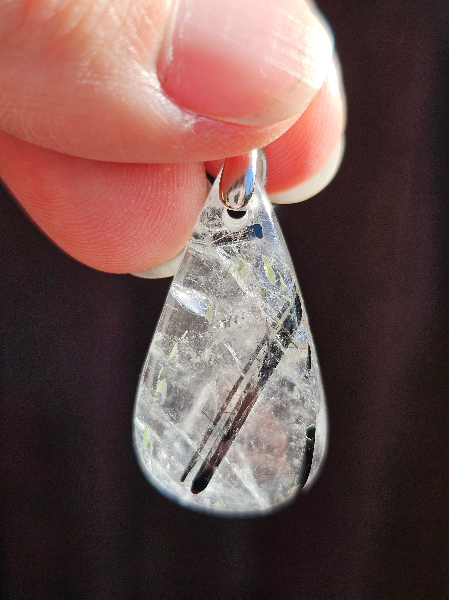 Pendentif Quartz tourmaline