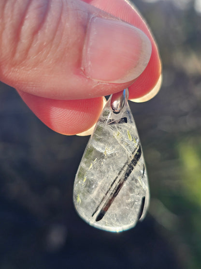 Pendentif Quartz tourmaline