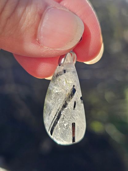 Pendentif Quartz tourmaline