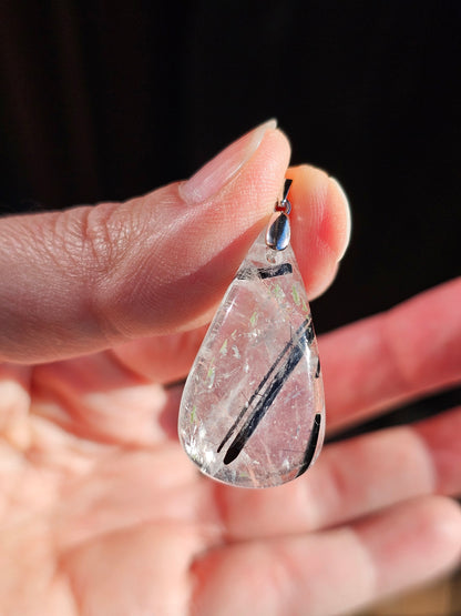 Pendentif Quartz tourmaline