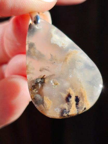 Pendentif Agate à dendrites tigrées