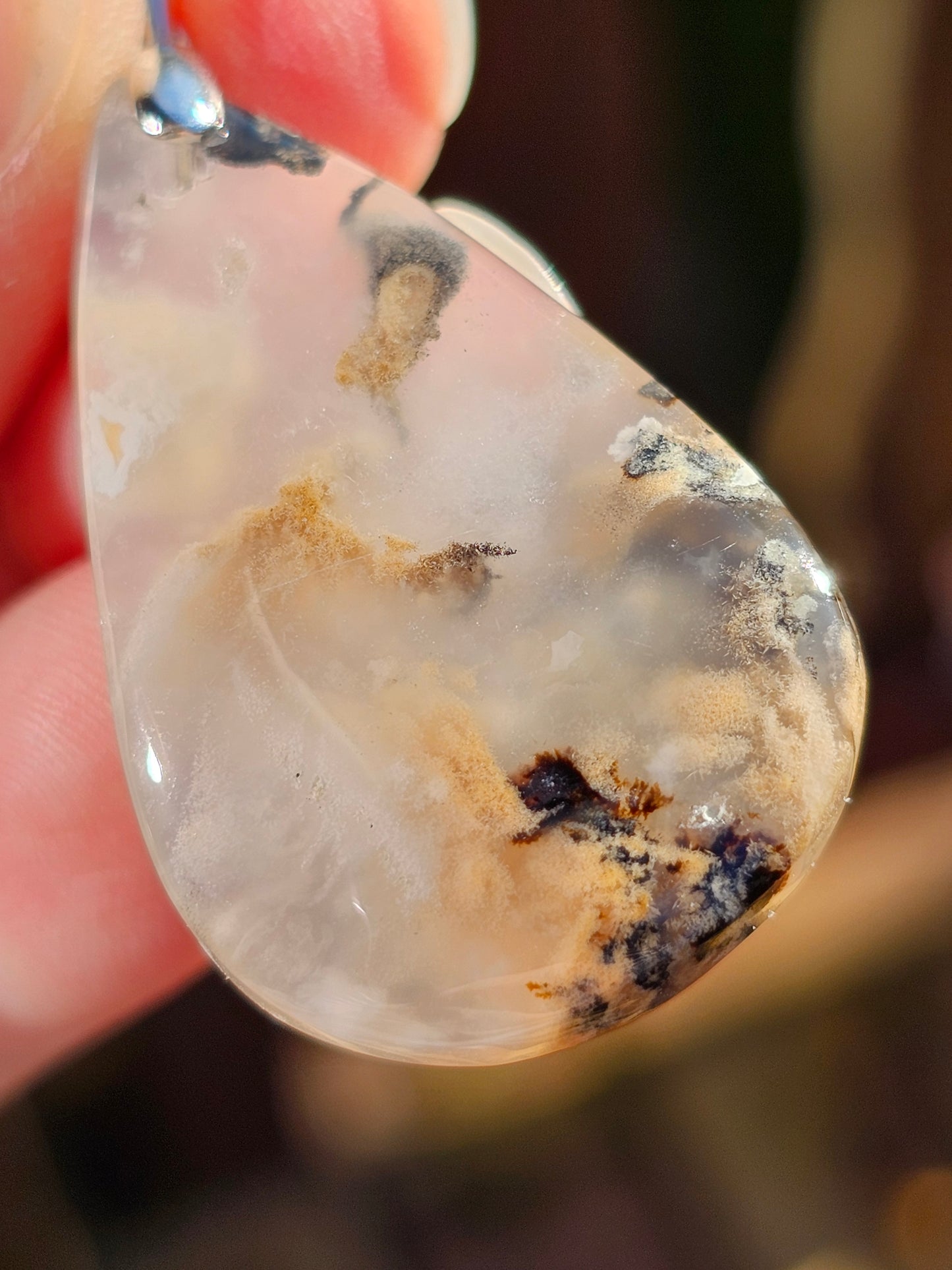 Pendentif Agate à dendrites tigrées