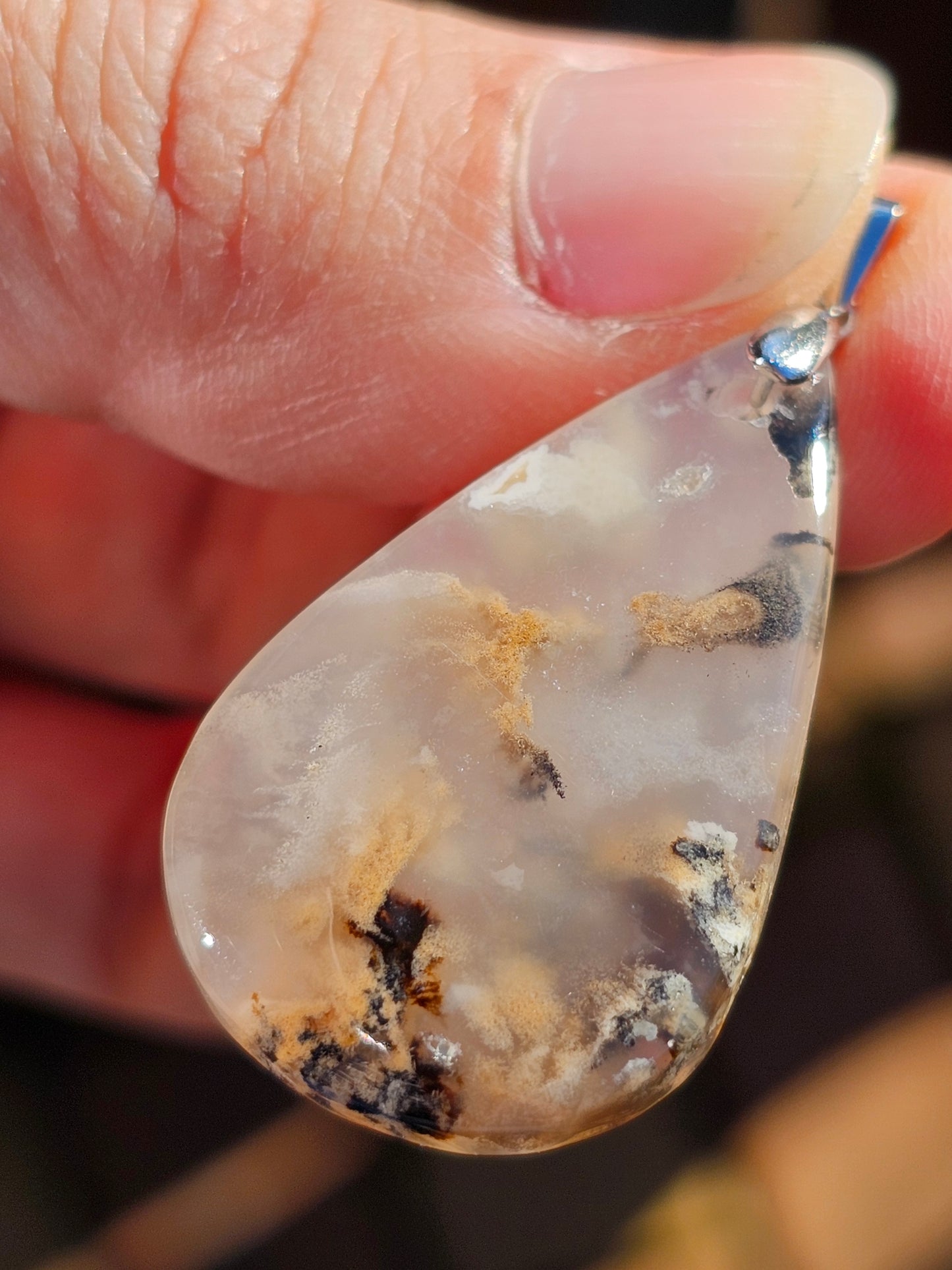 Pendentif Agate à dendrites tigrées