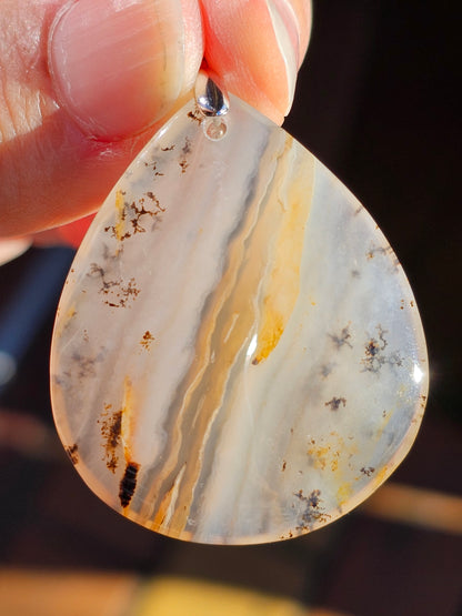 Pendentif Agate à dendrites tigrées n°2