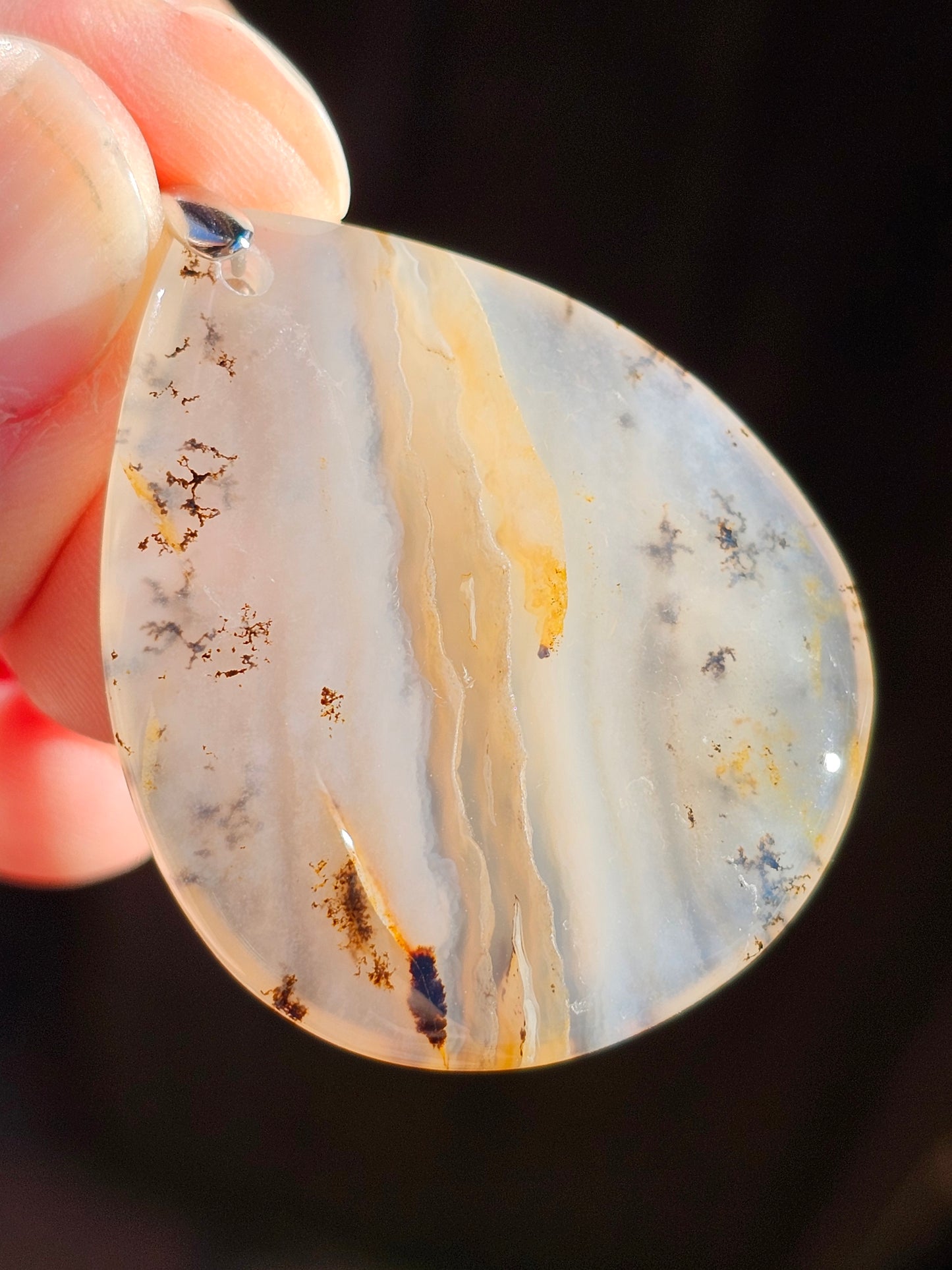 Pendentif Agate à dendrites tigrées n°2