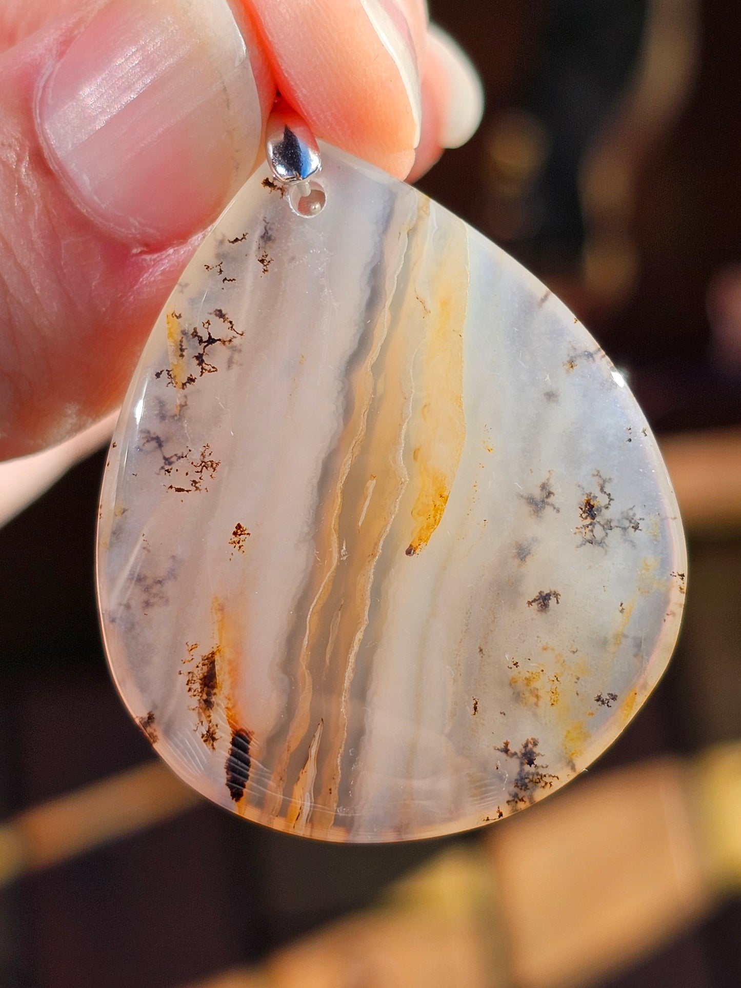 Pendentif Agate à dendrites tigrées n°2