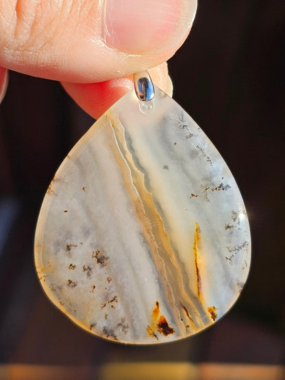 Pendentif Agate à dendrites tigrées n°2