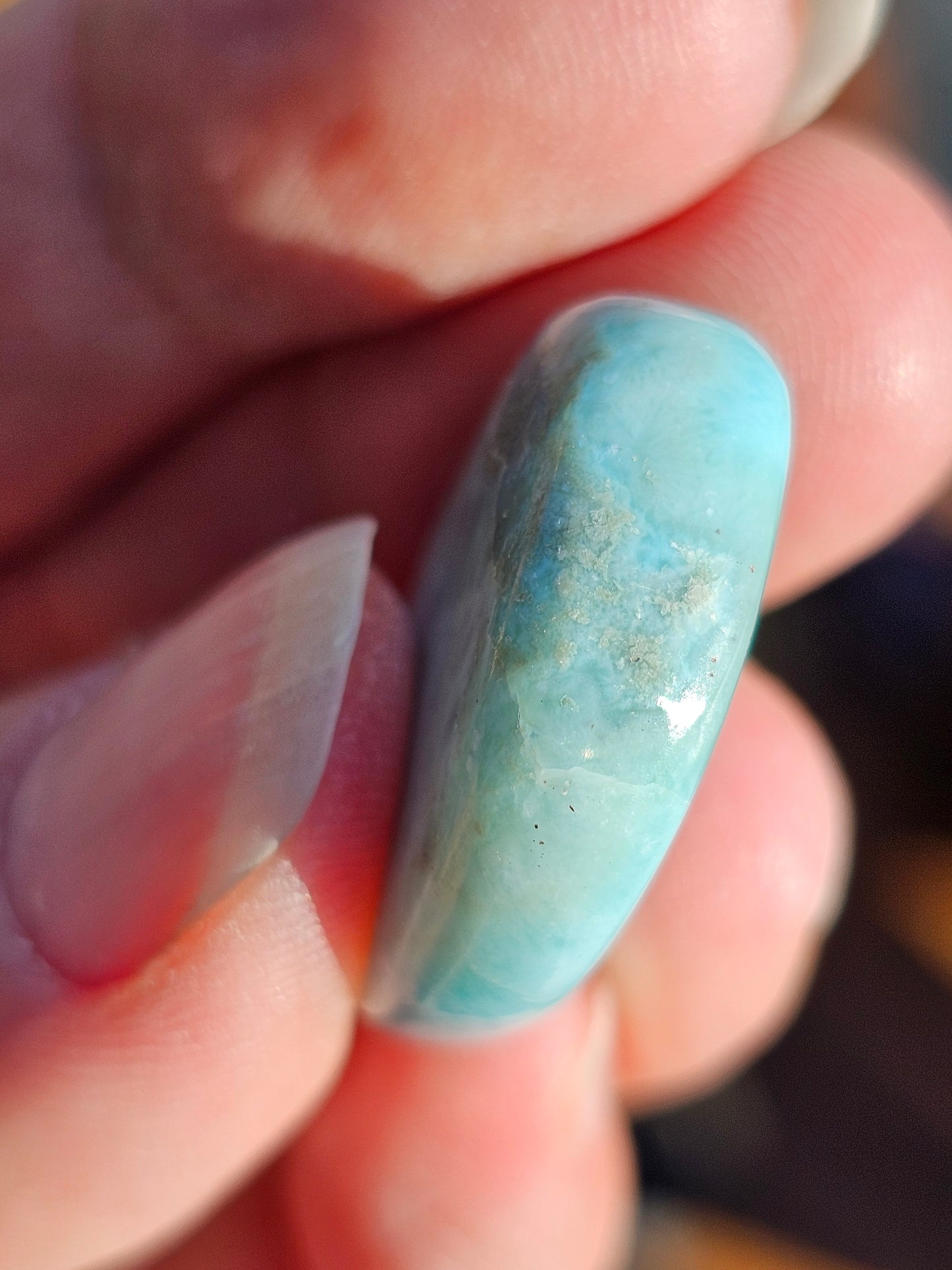 Petit galet de Larimar (Pectolite) L