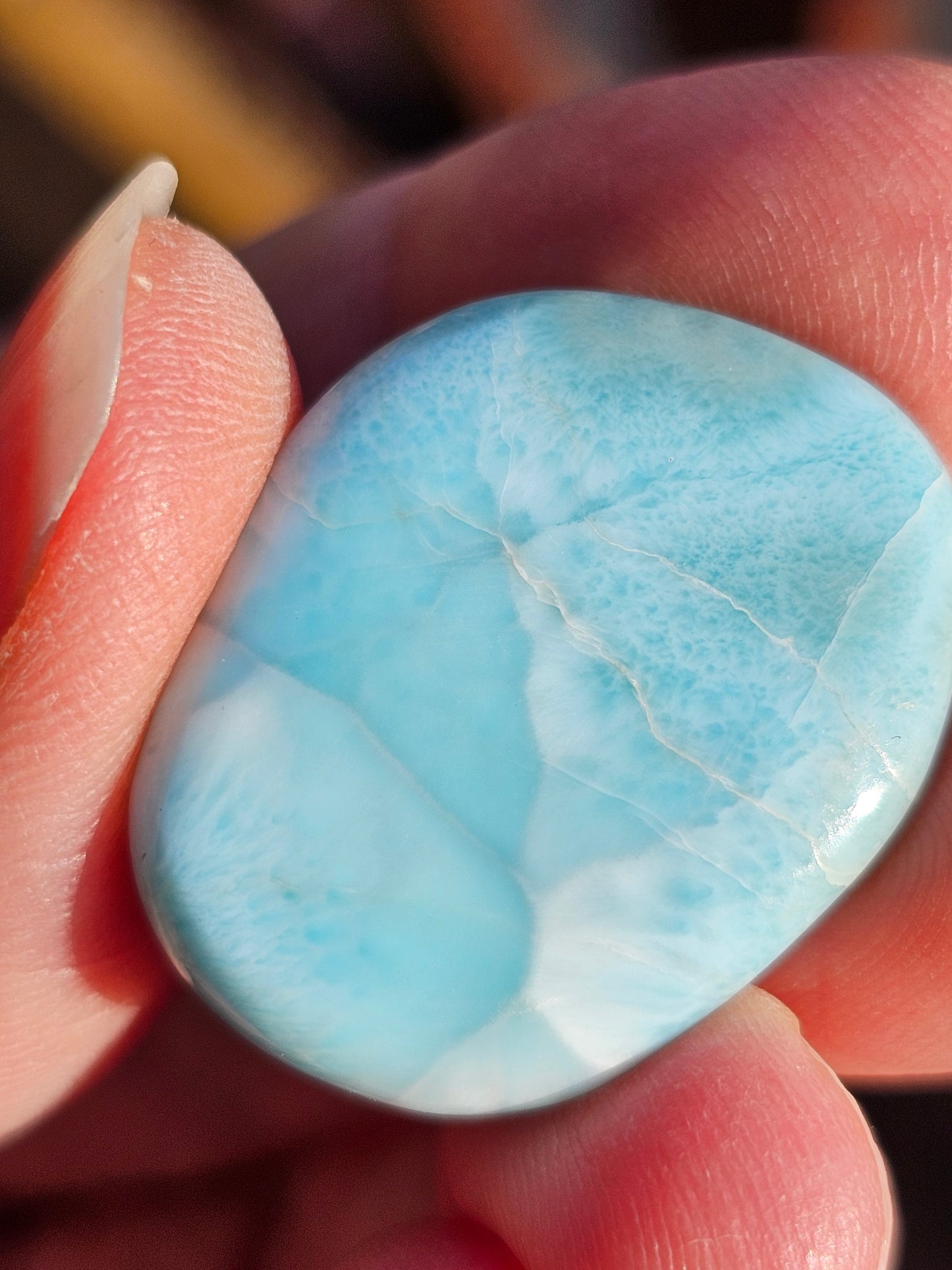 Petit galet de Larimar (Pectolite) L