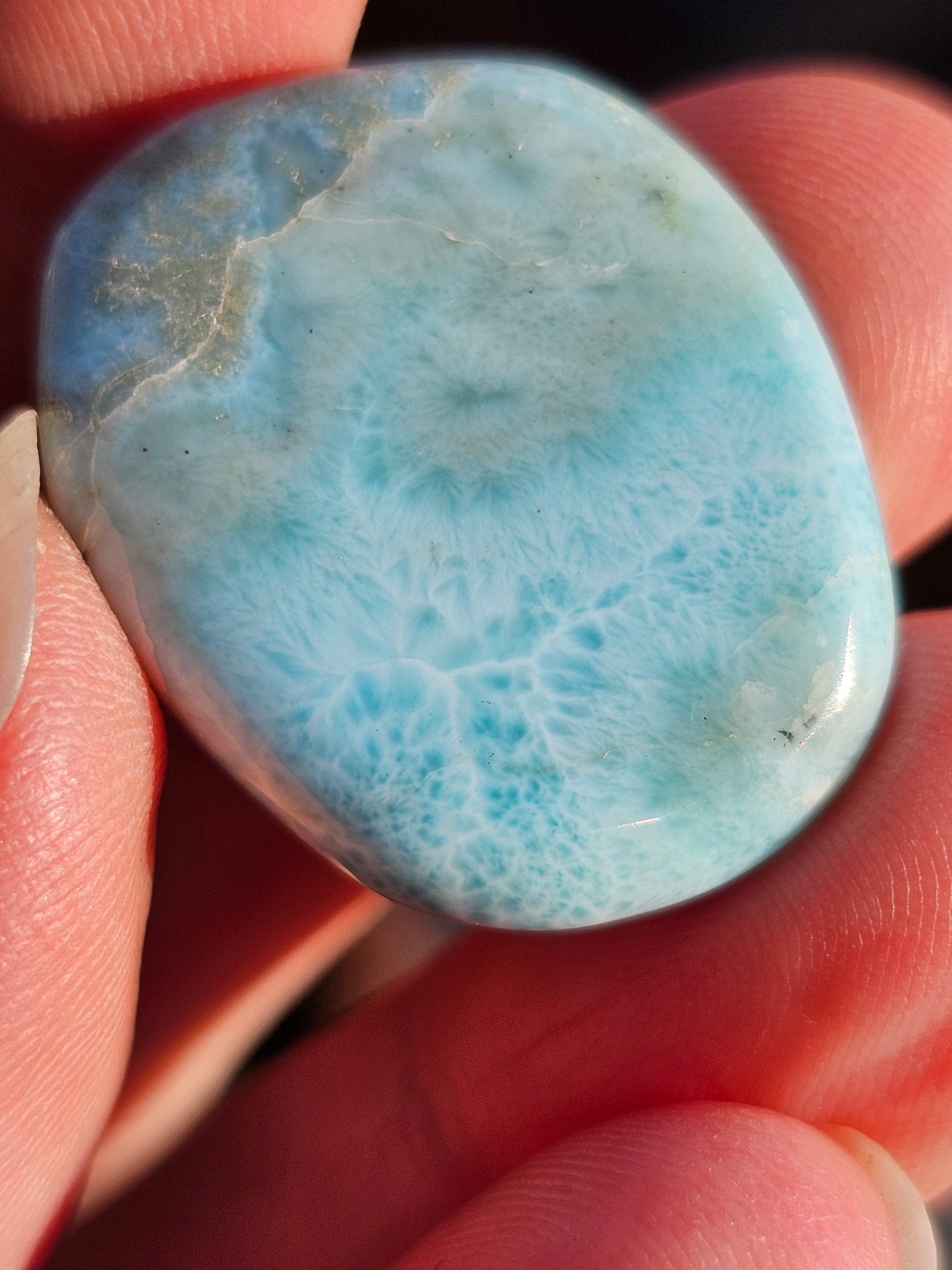 Petit galet de Larimar (Pectolite) L