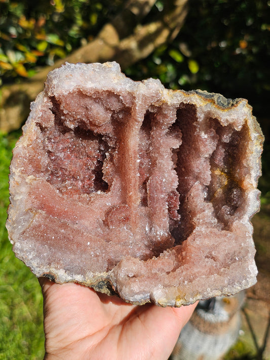 Superbe Géode d'Améthyste et Quartz hématoïde du Maroc