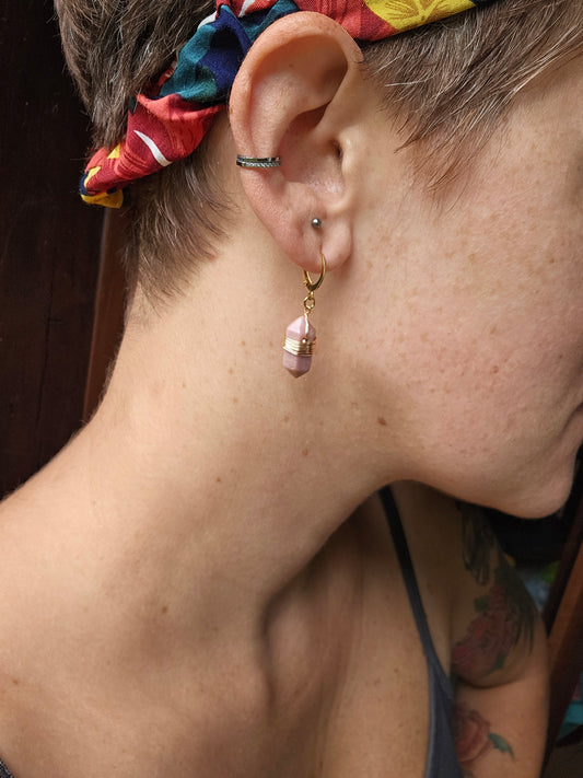 Boucles d'oreilles pointe Rhodonite