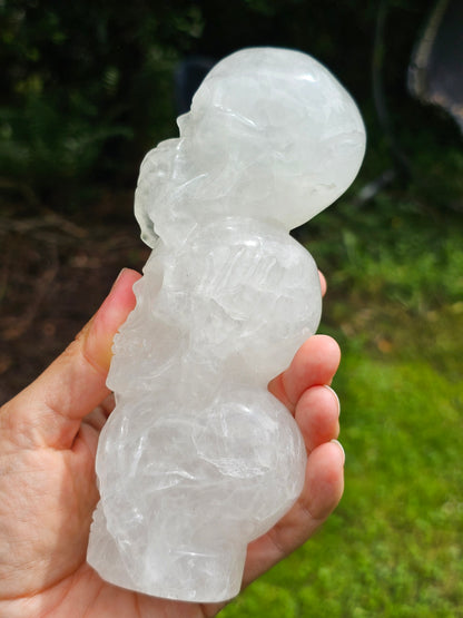 Triple crânes en Quartz (cristal de roche)