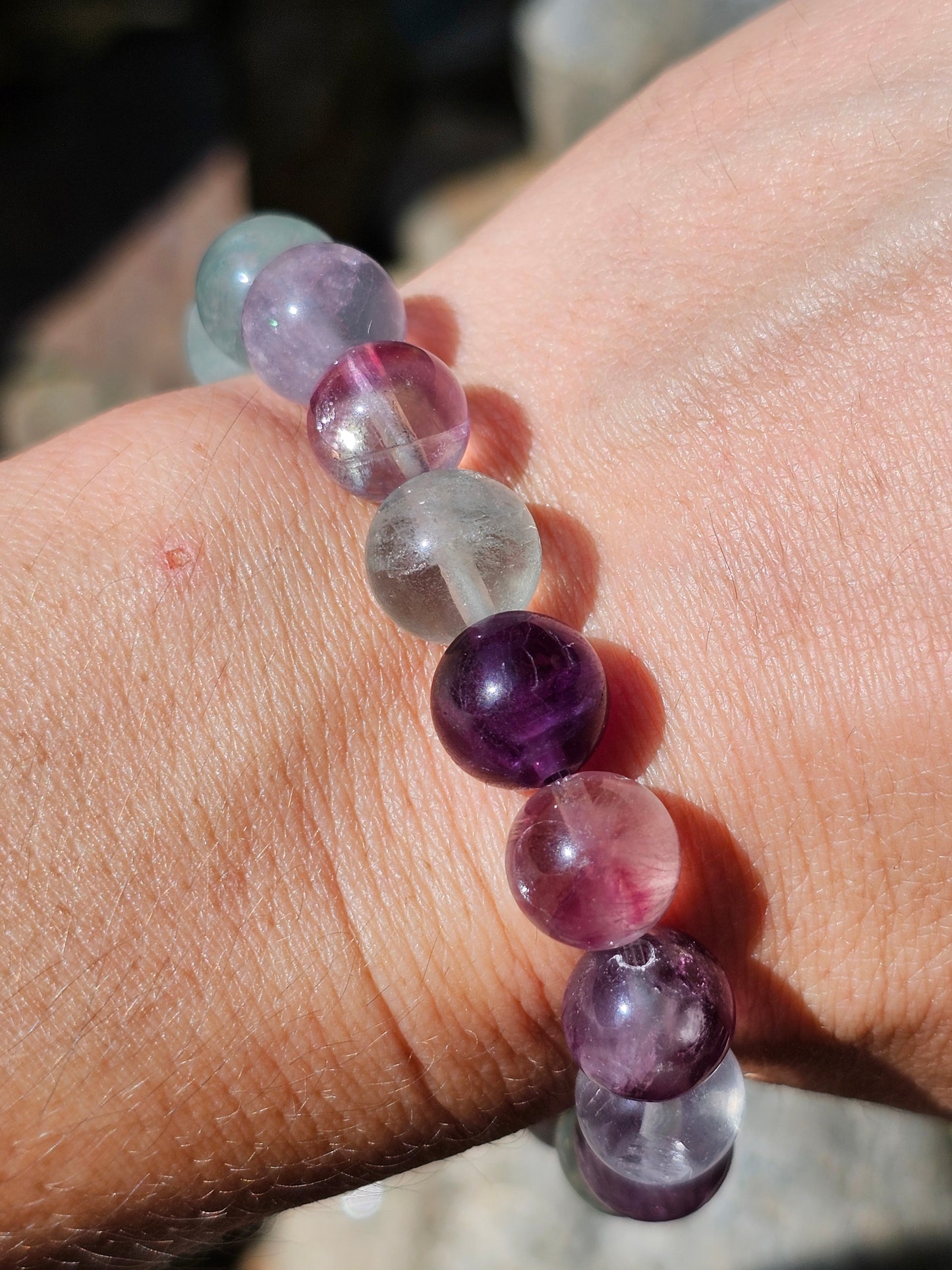 Bracelet Fluorite arc en ciel 10mm