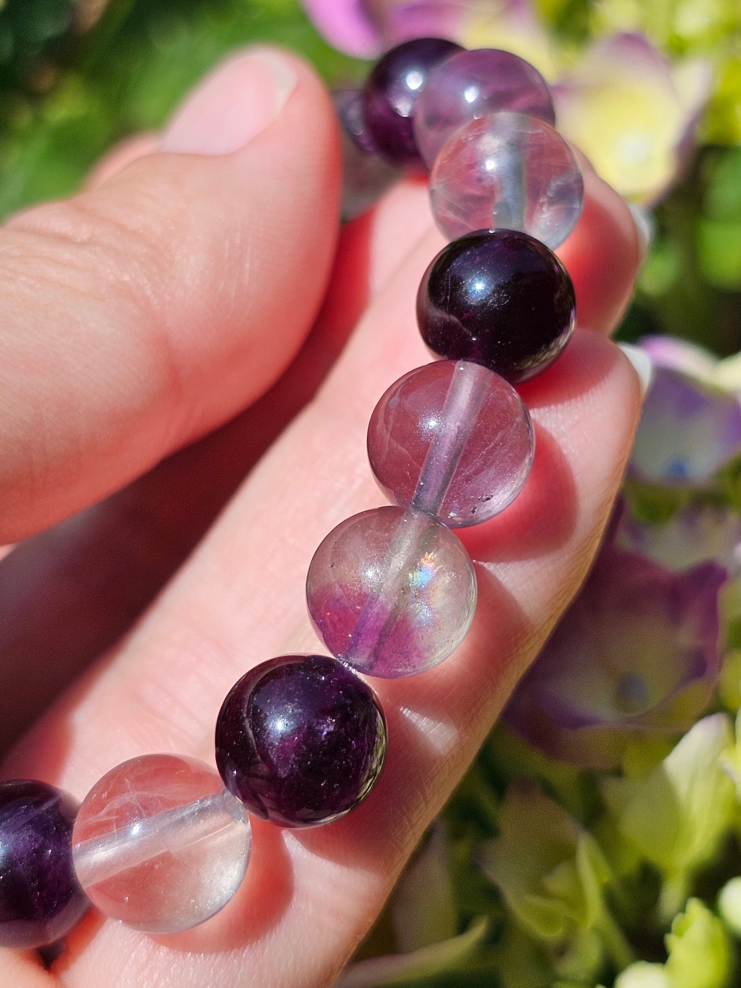Bracelet Fluorite arc en ciel 10mm n°2